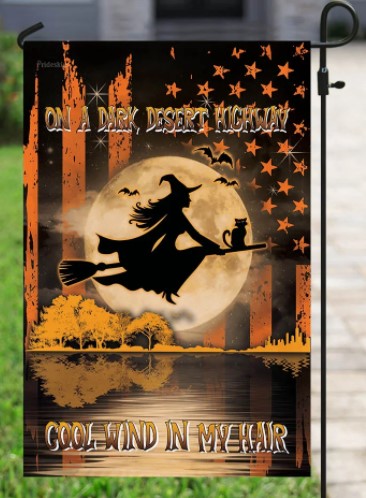 Halloween Witch, On A Dark Desert Highway Flag