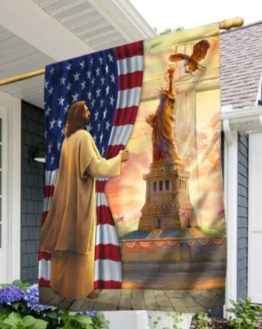 Jesus Flag The Statue Of Liberty
