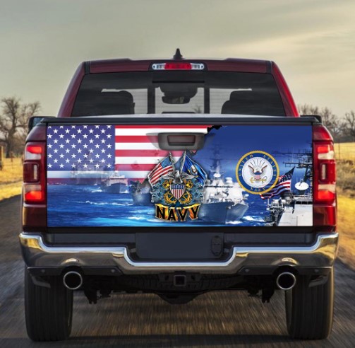 Navy. Eagle Truck Tailgate Decal