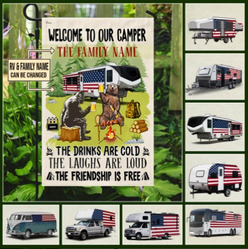 Personalized Custom Camping Flag Flagwix™ Welcome To Our Camper Custom Flag