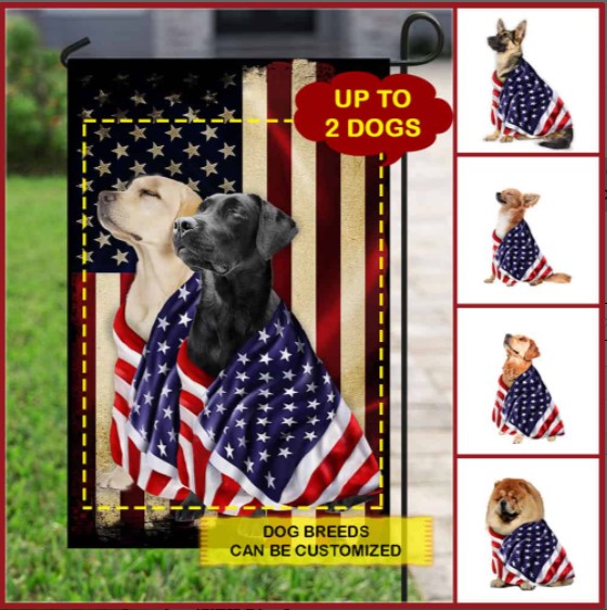 Personalized Dog Garden Flag Flagwix™ Dog Wrapped In Glory American Patriot Flag