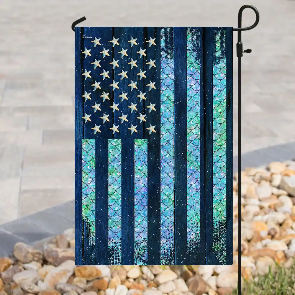 fish scale american garden flag