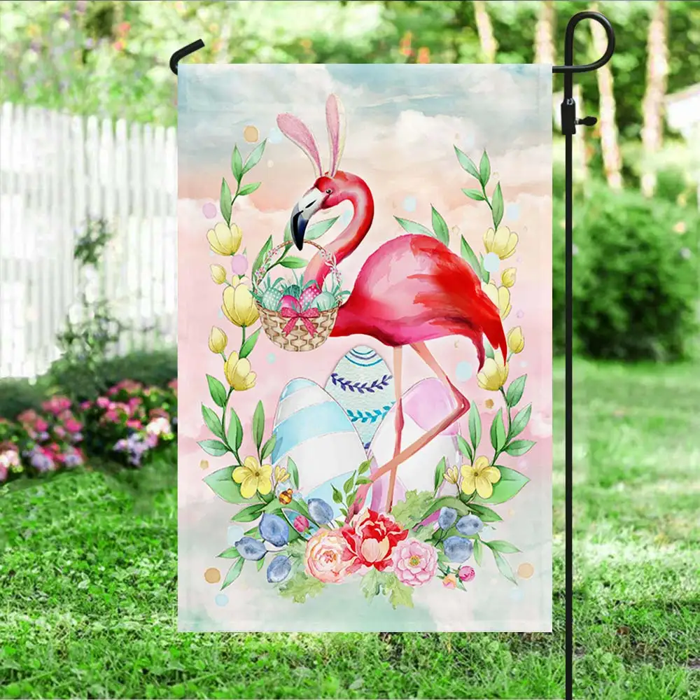 flamingo spring garden flag