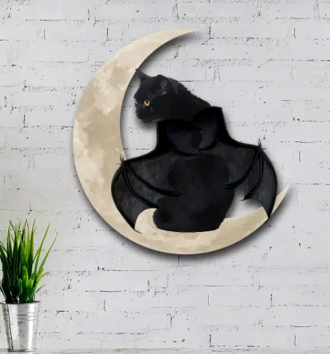 halloween cat yard sign