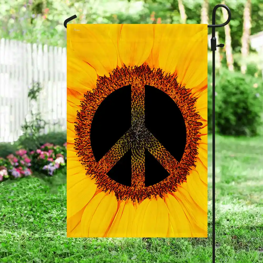 hippie sunflower garden flag
