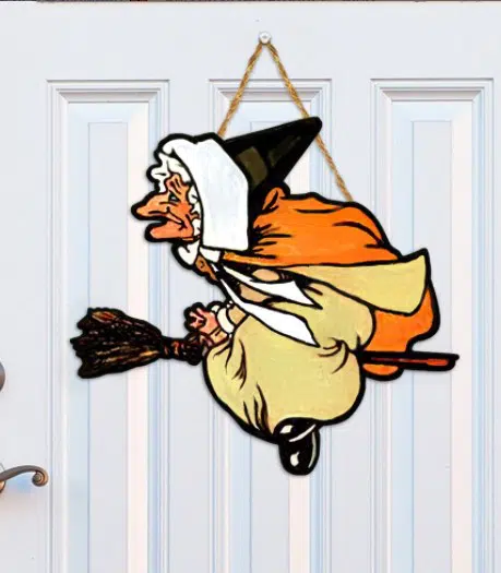 wooden halloween yard sign