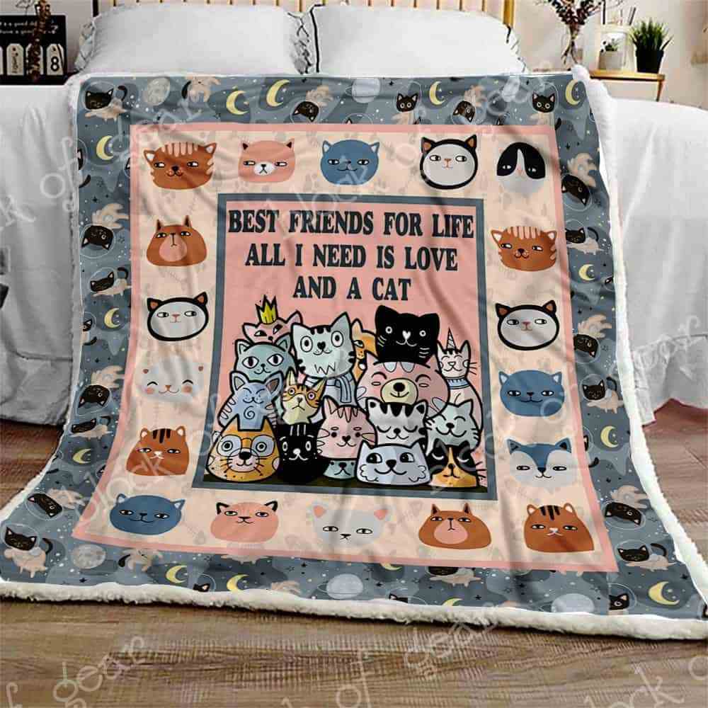 All I Need Is Love and A Cat Sofa Throw Blanket