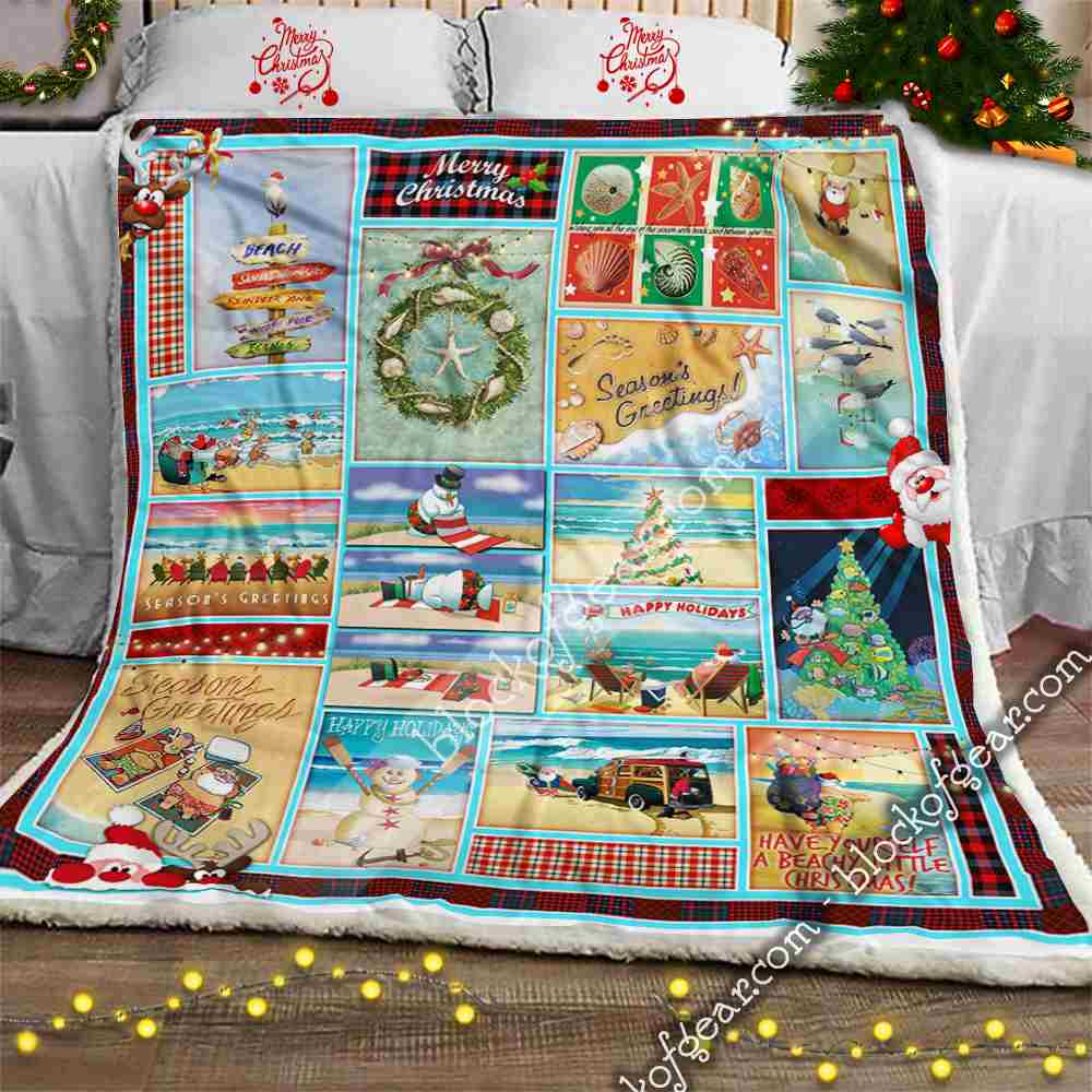 Beachy Little Christmas For You Sofa Throw Blanket