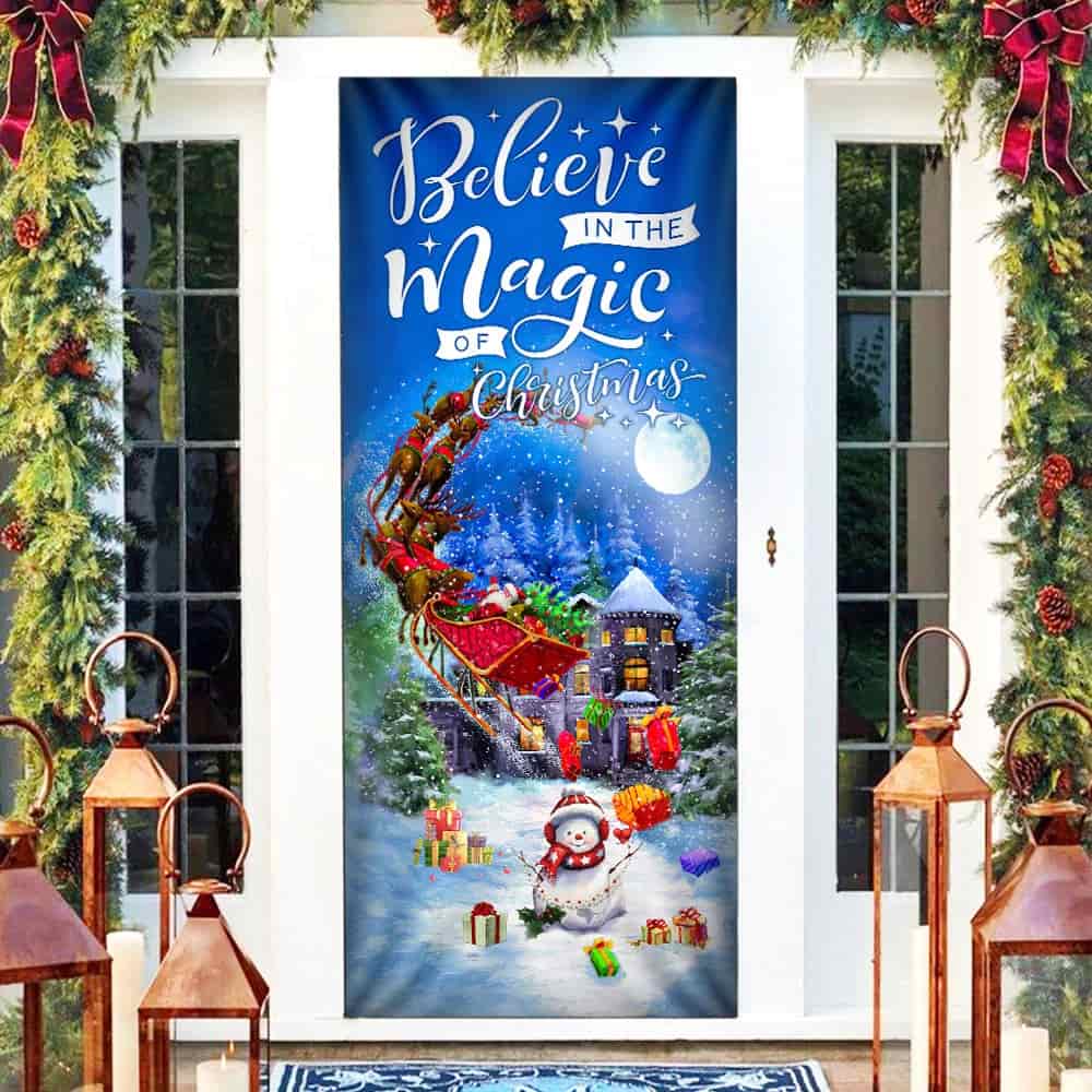 Believe In The Magic Of Christmas. Santa Claus Door Cover