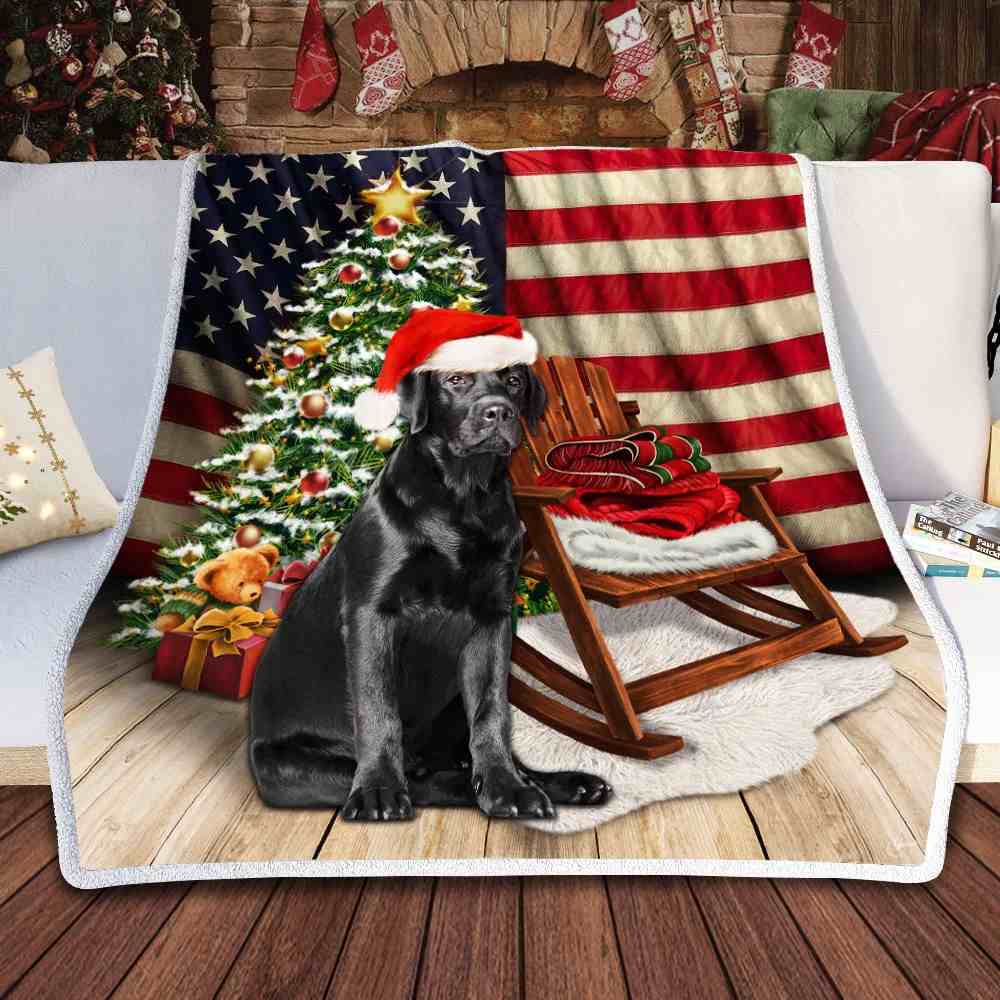 Black Labrador Retriever Christmas American Sofa Throw Blanket