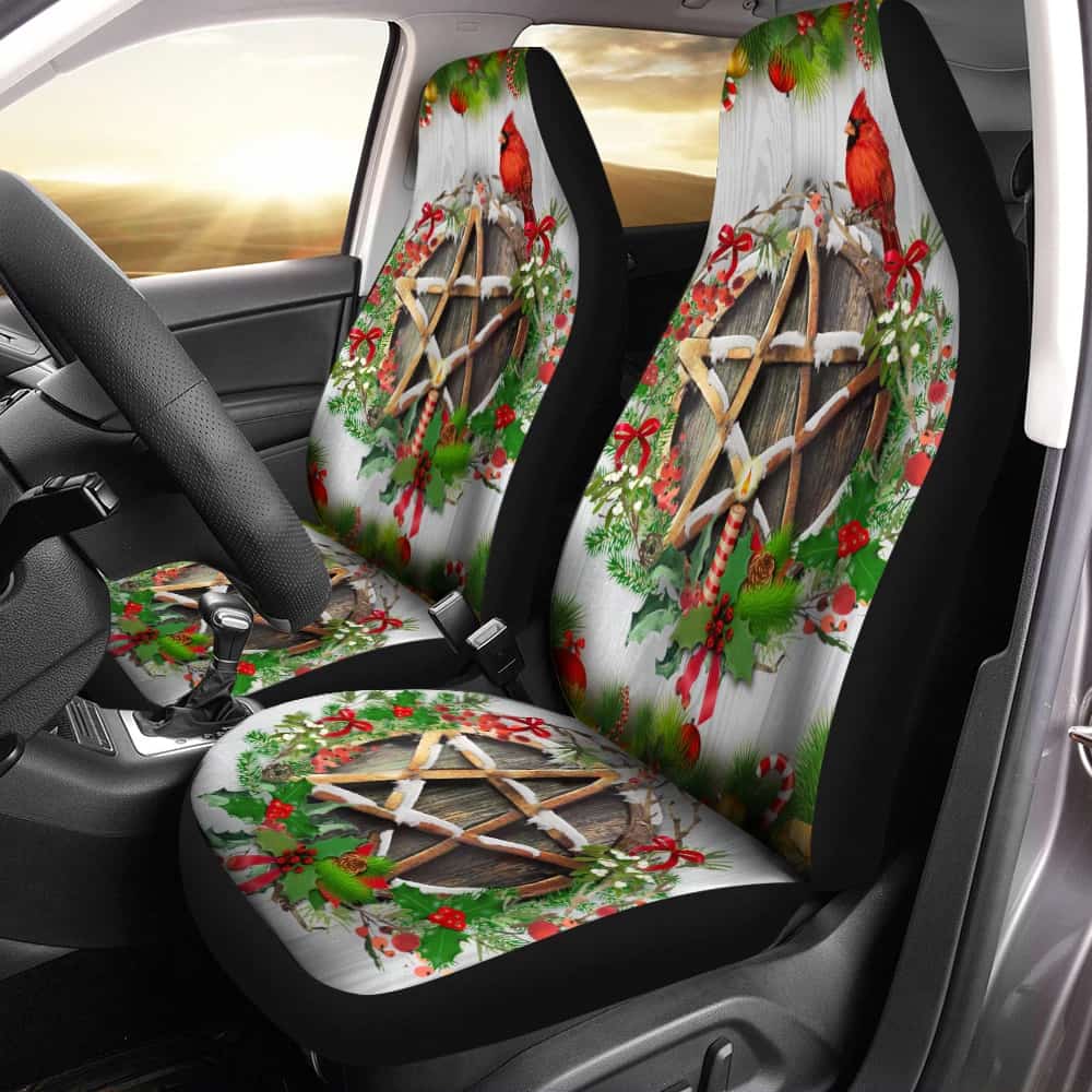 Cardinal Christmas Car Seat Cover Pagan