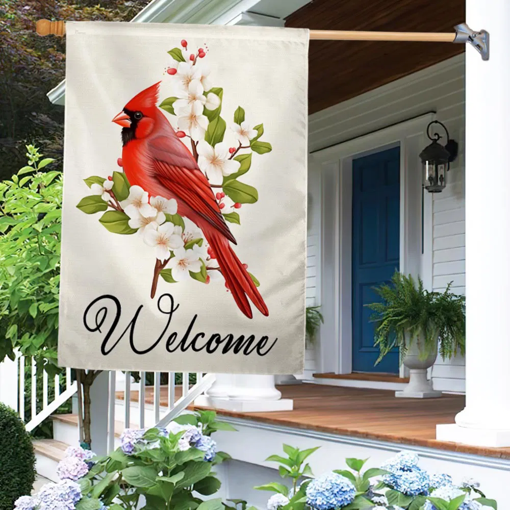 Cardinal Flower Welcome Flag