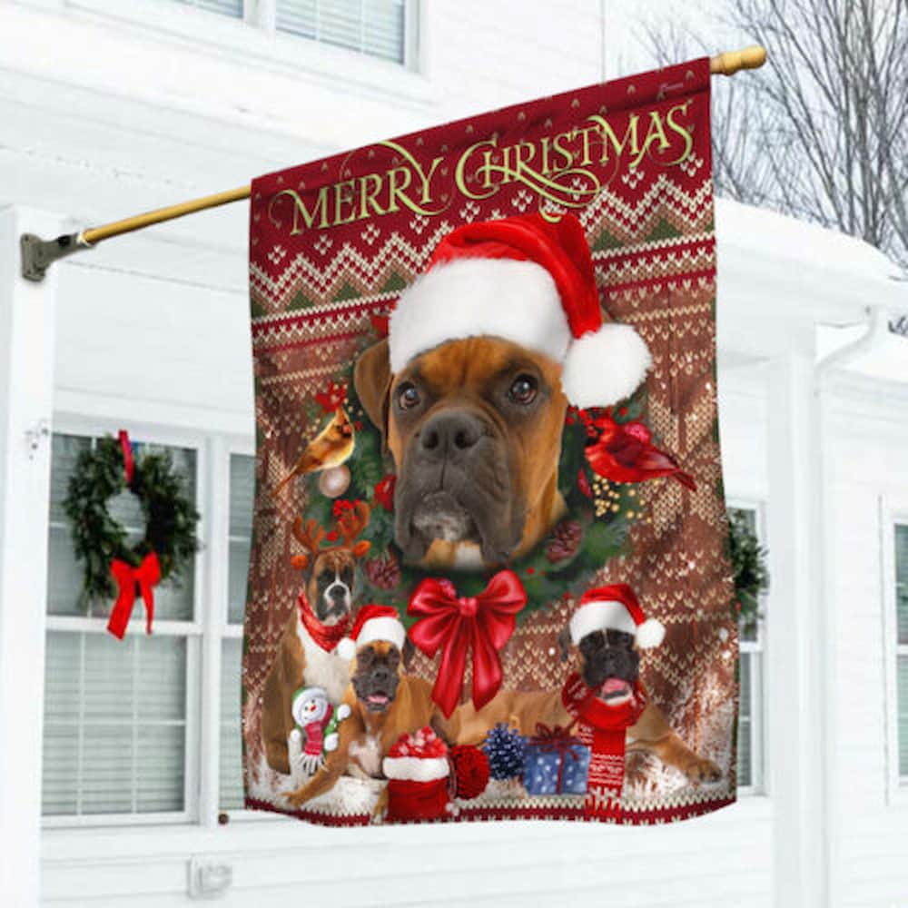 Christmas Begins With Boxer Flag