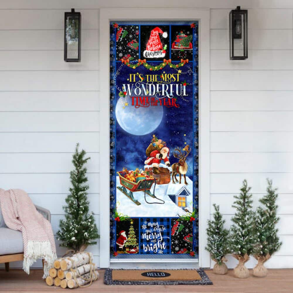 Christmas Door Cover It’s The Most Wonderful Time Of The Year