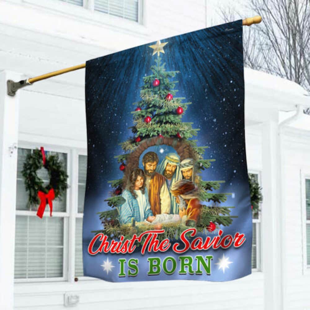 Christmas Nativity Flag O Holy Night Christ The Savior Is Born Flagwix™ Christmas Jeus Flag For Xmas
