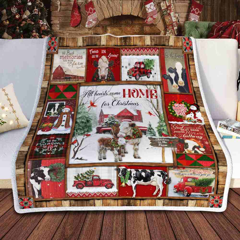 Christmas On The Farm All Hearts Come Home For Christmas Sofa Throw Blanket