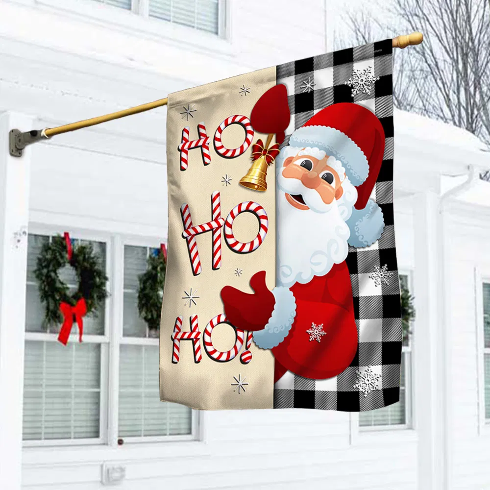 Christmas Santa Claus Welcome Home Ho Ho Ho Flag