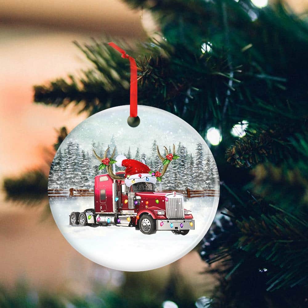 Christmas Truck Ceramic Ornament - Truck Christmas ornaments 2021