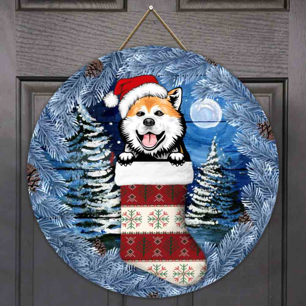 Custom Dog Christmas Wooden Sign