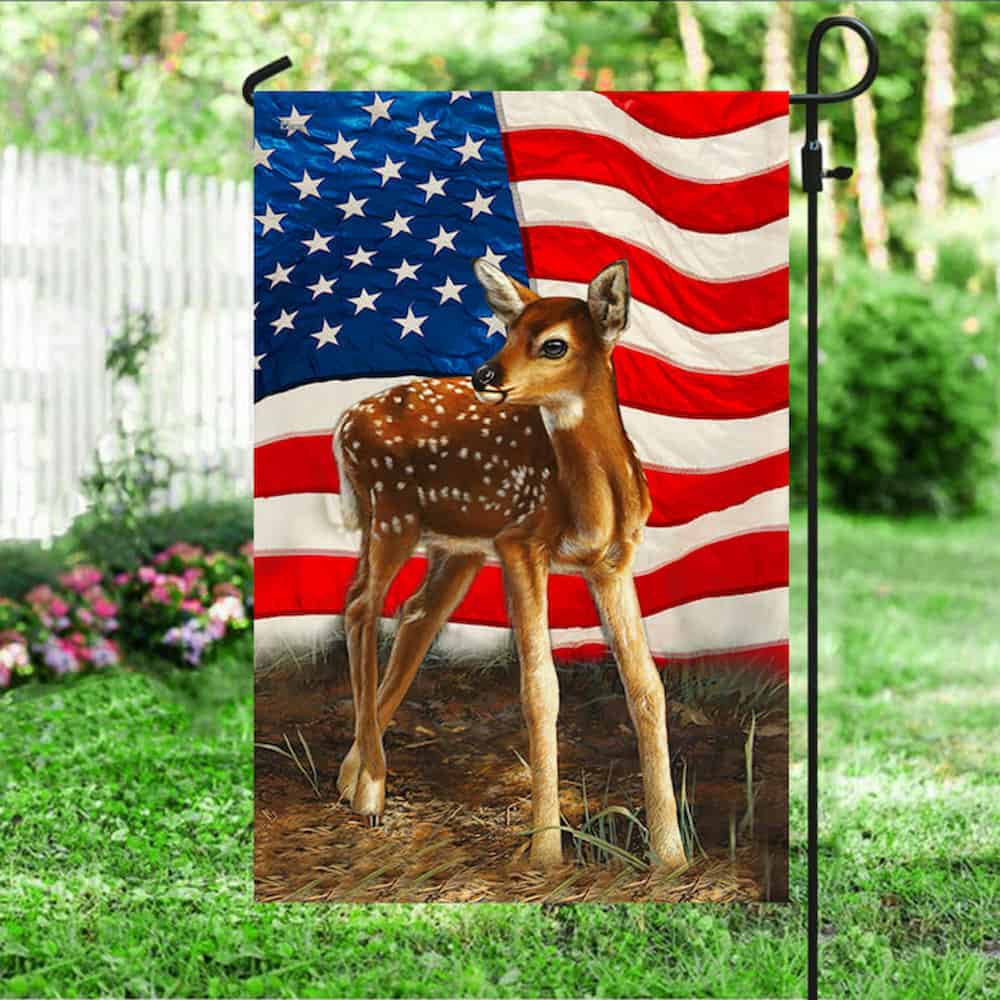 Fawn Deer American Flag Flagwix™ America fawn deer flag
