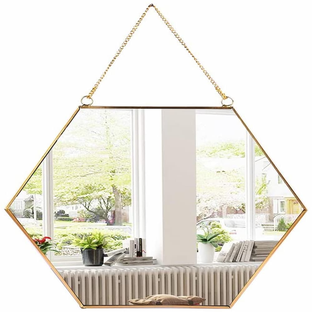 Hanging Wall Hexagon Mirror Decor