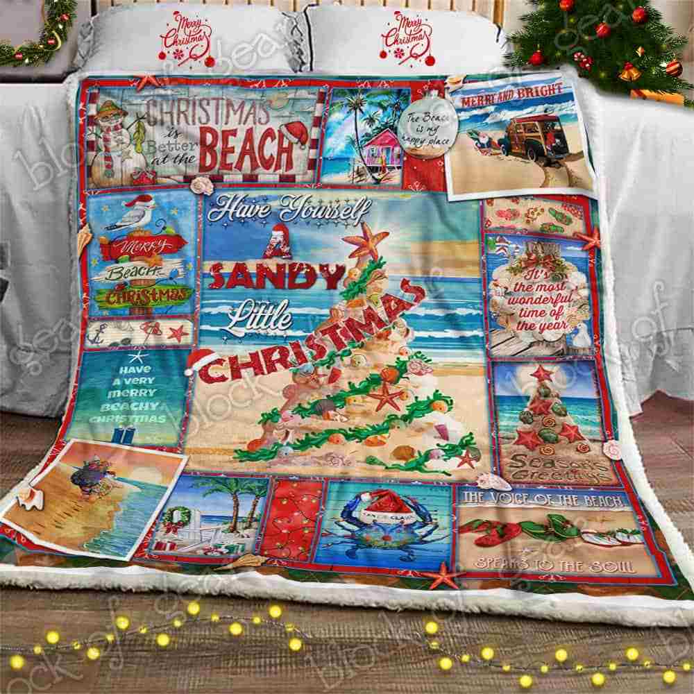 Have Yourself A Sandy Little Christmas Sofa Throw Blanket