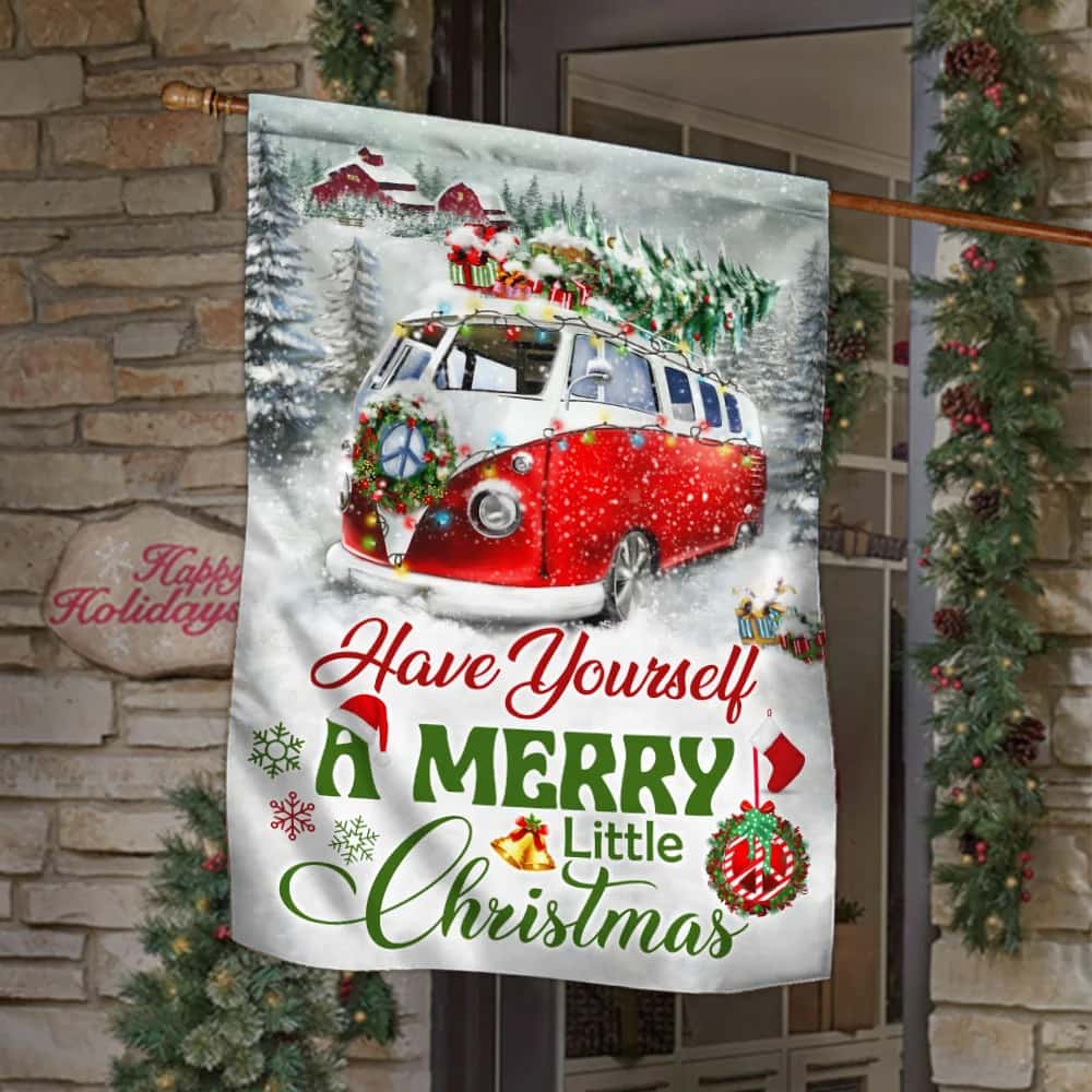 Hippie Christmas Flag Have Yourself A Merry Little Christmas