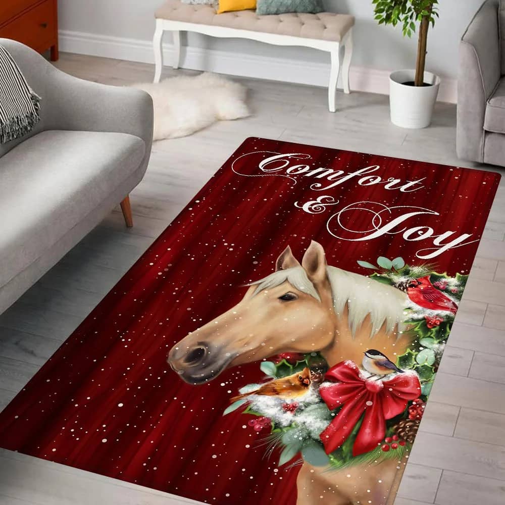Horse Comfort And Joy Christmas Rug