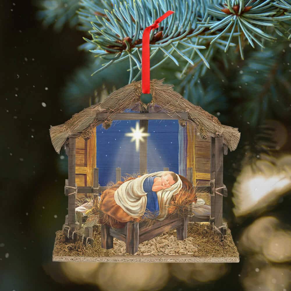 Jesus Is Born Christmas Ornament - Christmas Jesus christmas ornament