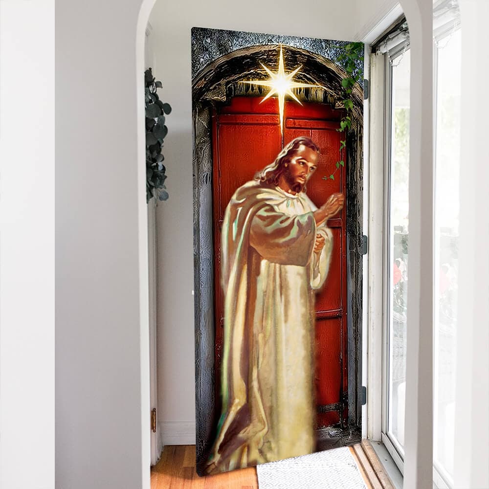 Jesus Knocking On The Door Christmas Door Cover