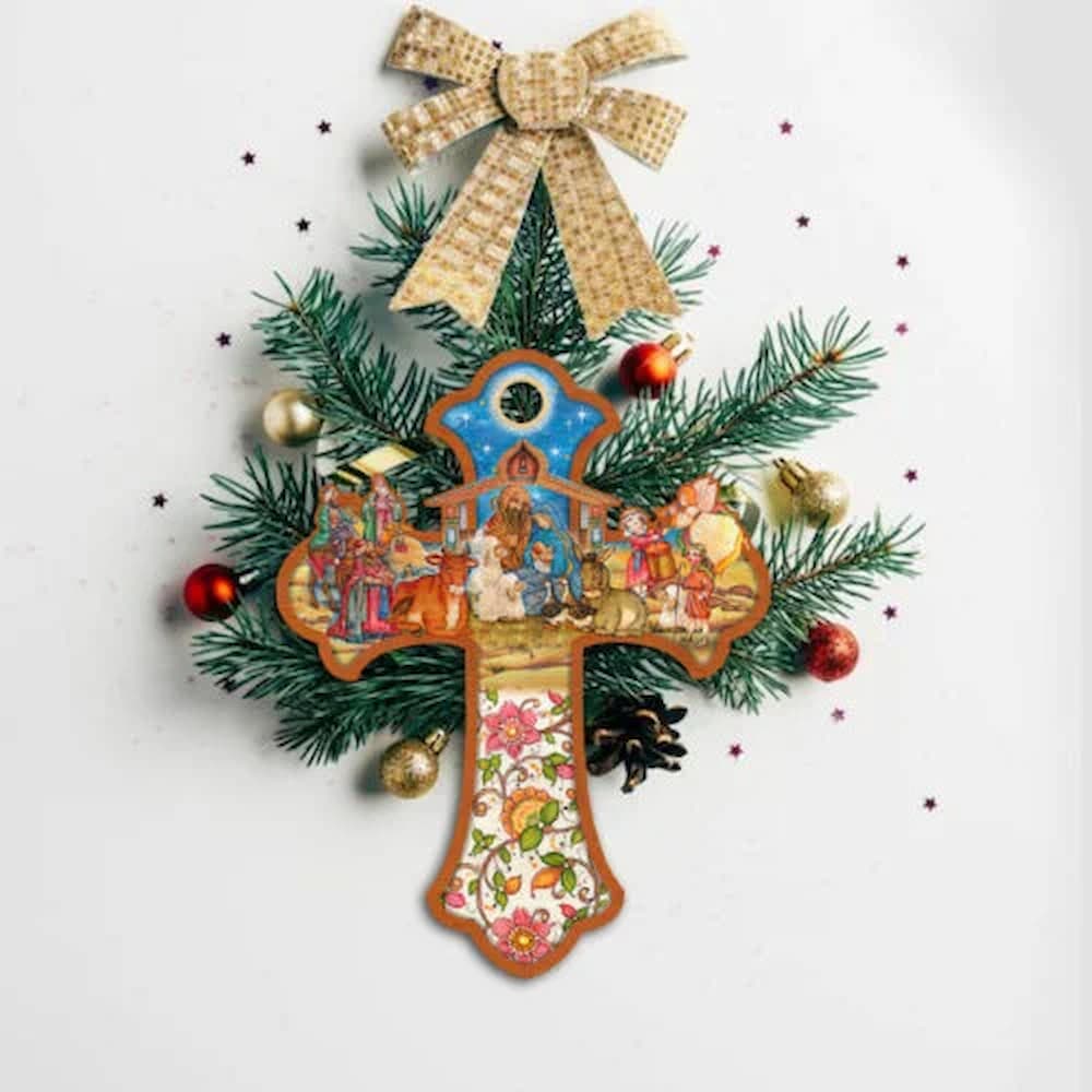 Jesus Ornament Jesus Was Born Jesus Wooden Sign Jesus Was Born - Jesus Christmas ornament