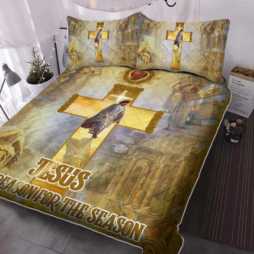 Jesus Quilt Bedding Set Jesus Is The Reason For The Season