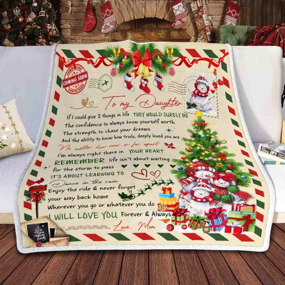 Mom To Daughter, Enjoy The Ride And Never Forget Your Way Back Home, Christmas Sofa Throw Blanket