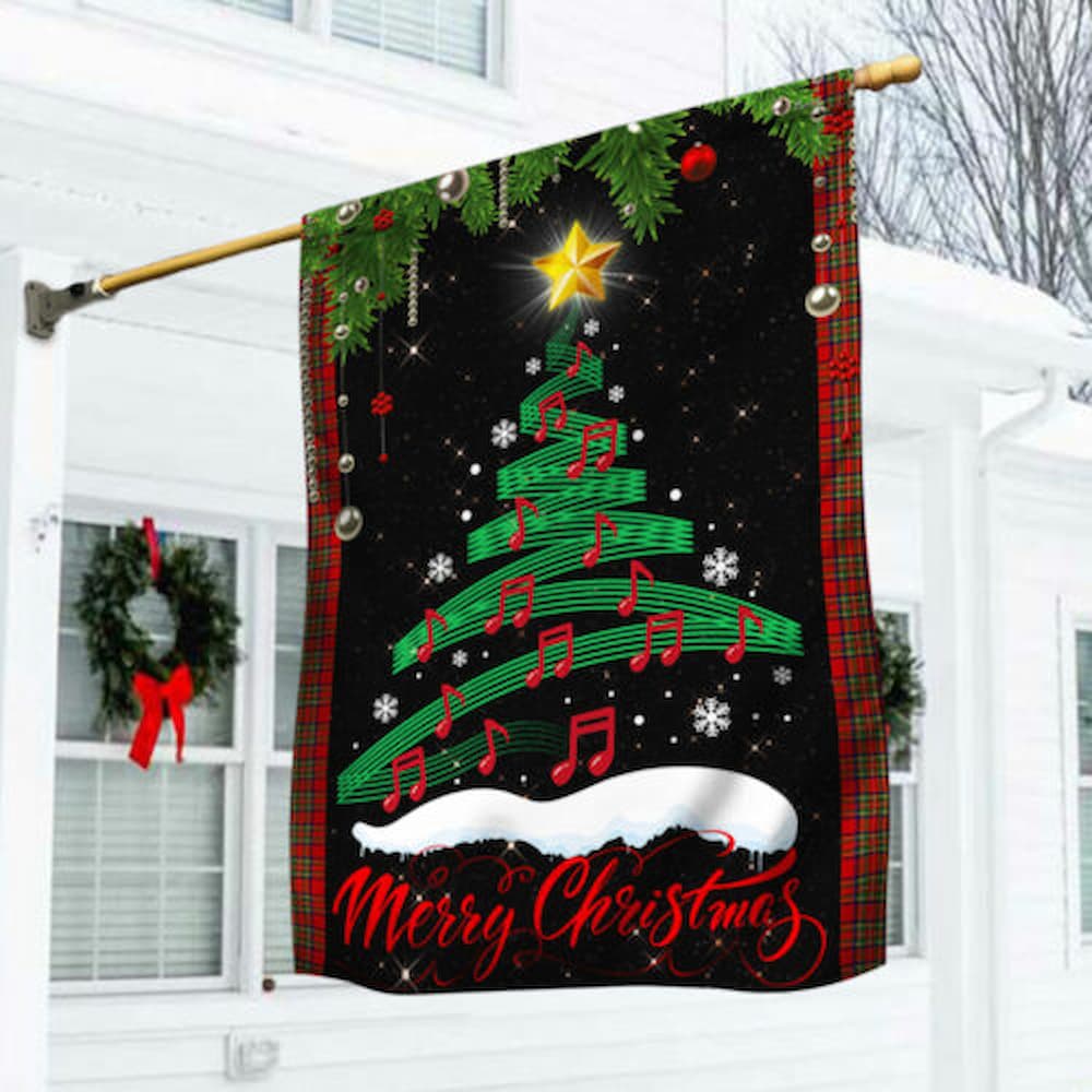 Musical Flag Christmas Tree Musical Note Flag
