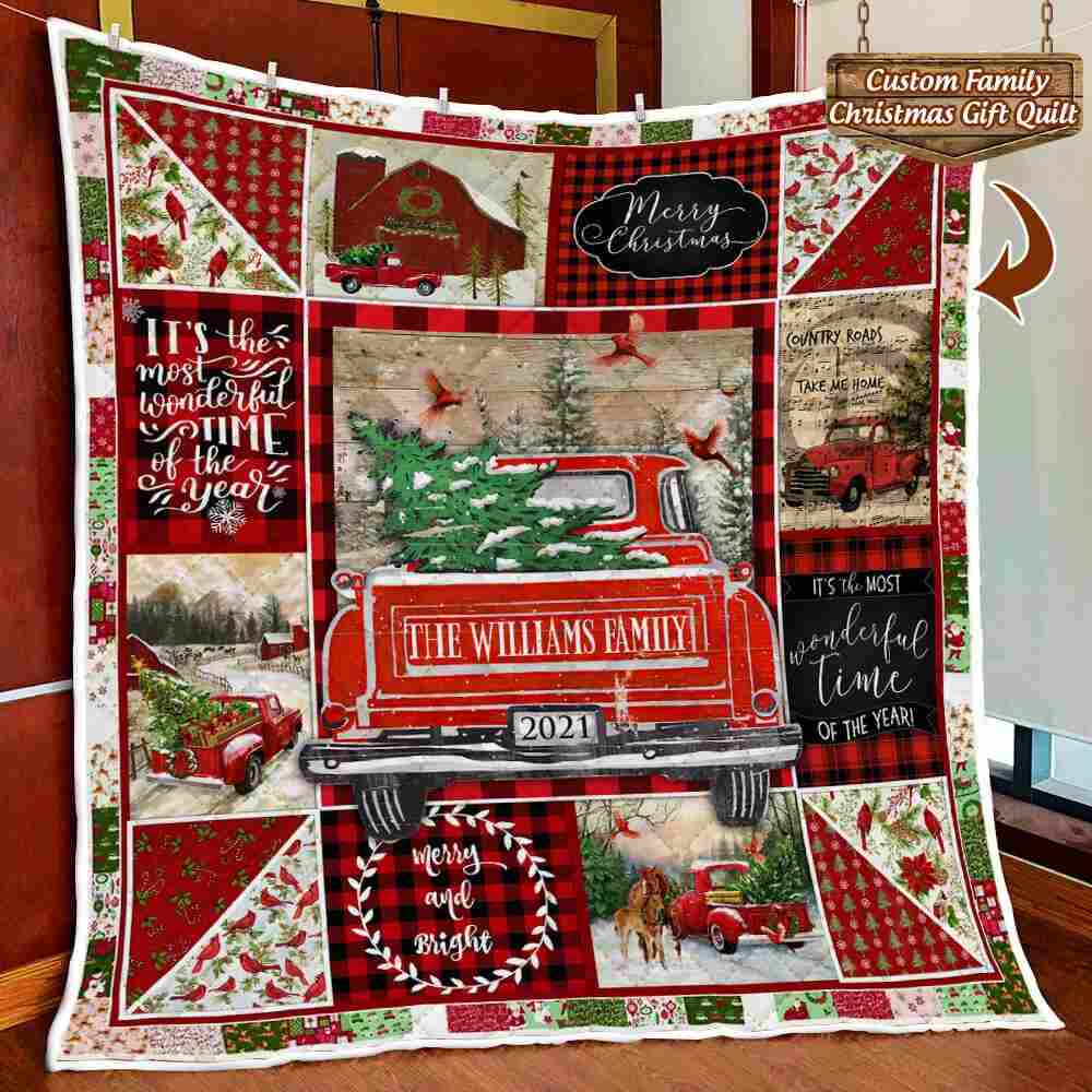 Personalized Family Christmas Quilt