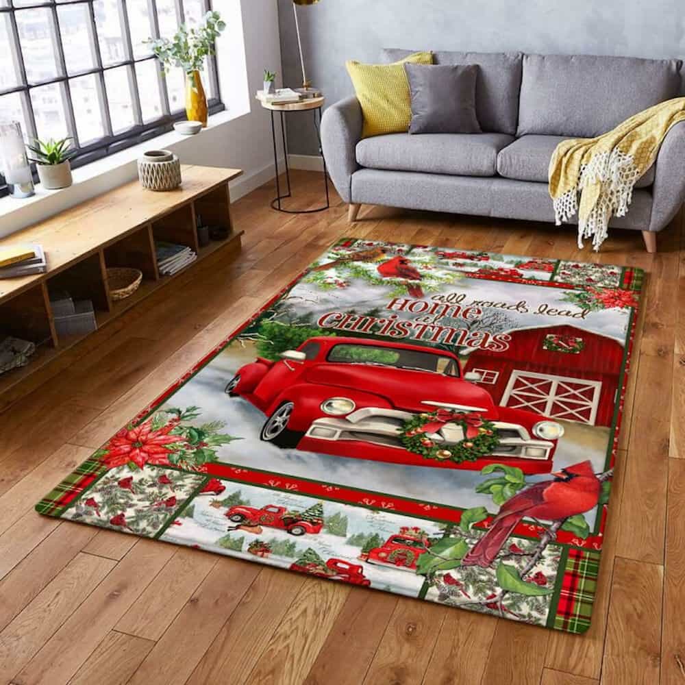 Red Truck Christmas Rug All Roas Lead Home
