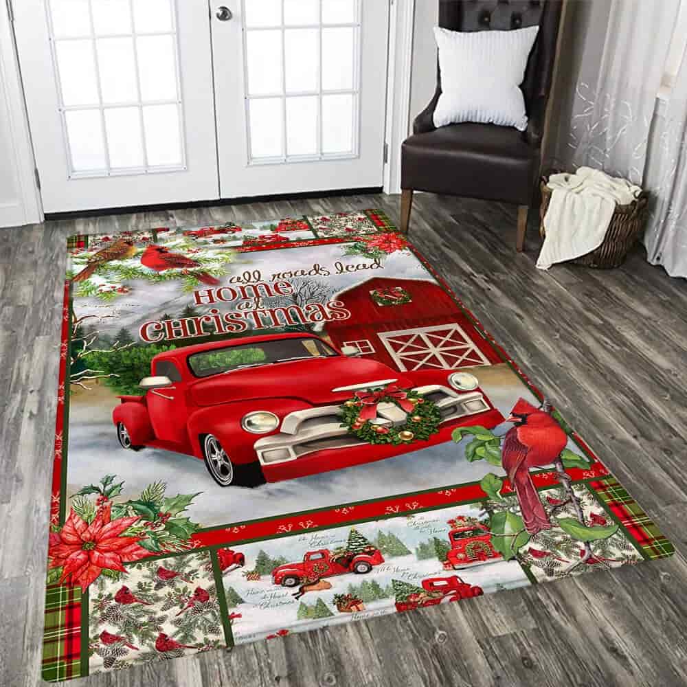 Red Truck Christmas Rug All Roas Lead