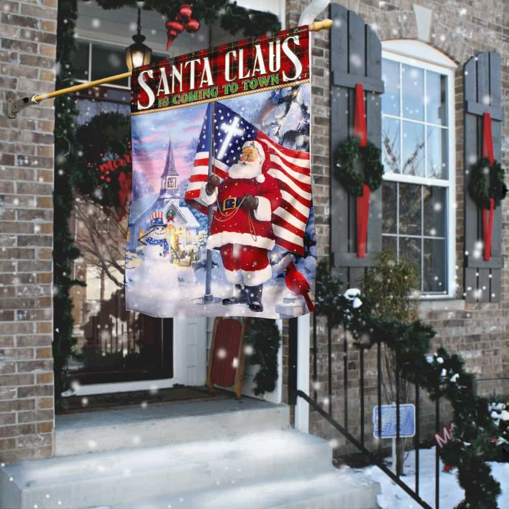 Santa Claus Is Coming To Town Flag