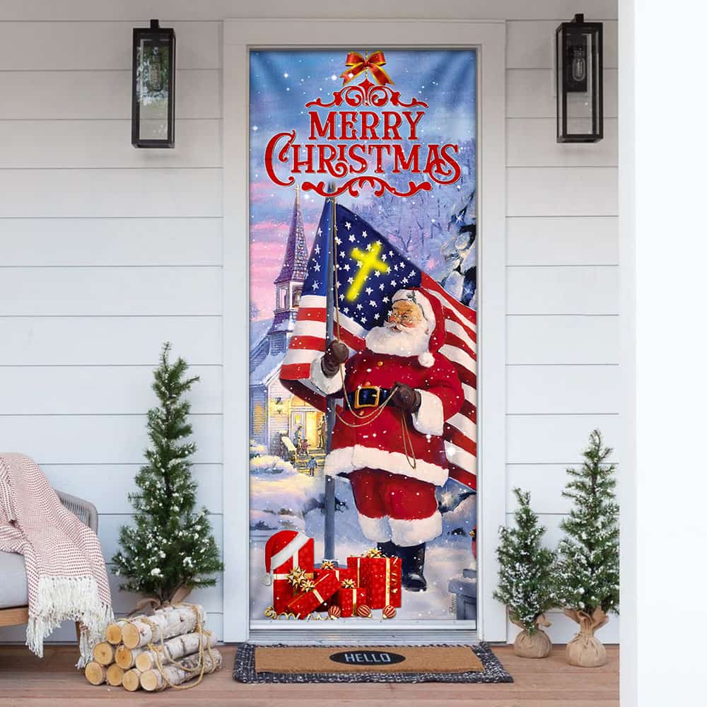 Santa Claus Merry Christmas Door Cover