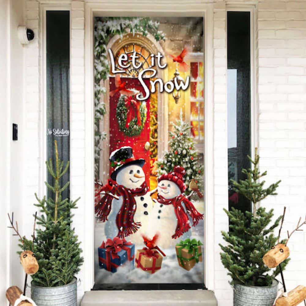 Snowman Christmas. Let It Snow Door Cover