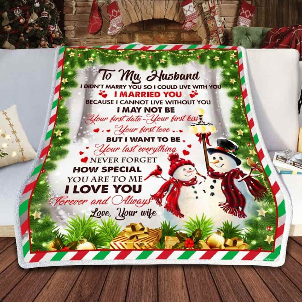 Snowman Couple Christmas Sofa Throw Blanket Geembi™ Snowman blanket for Christmas