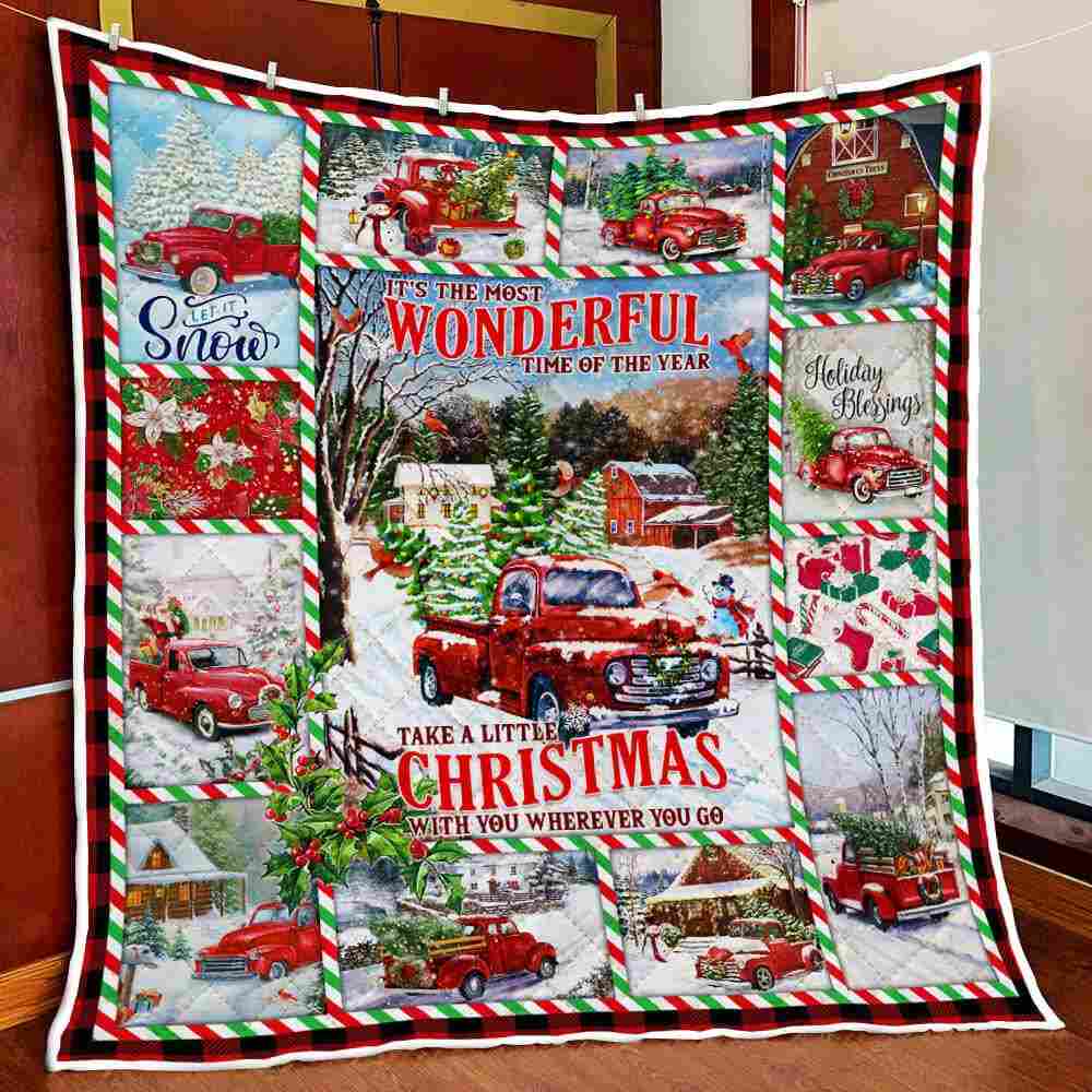 Take A Little Christmas Quilt Blanket