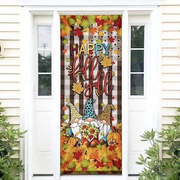 Thanksgiving Gnomes Happy Fall Y’all Door Cover