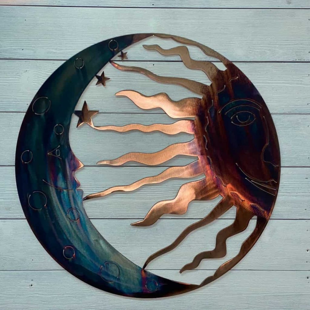 Handcrafted Sun, Moon and Stars Metal Wall Art