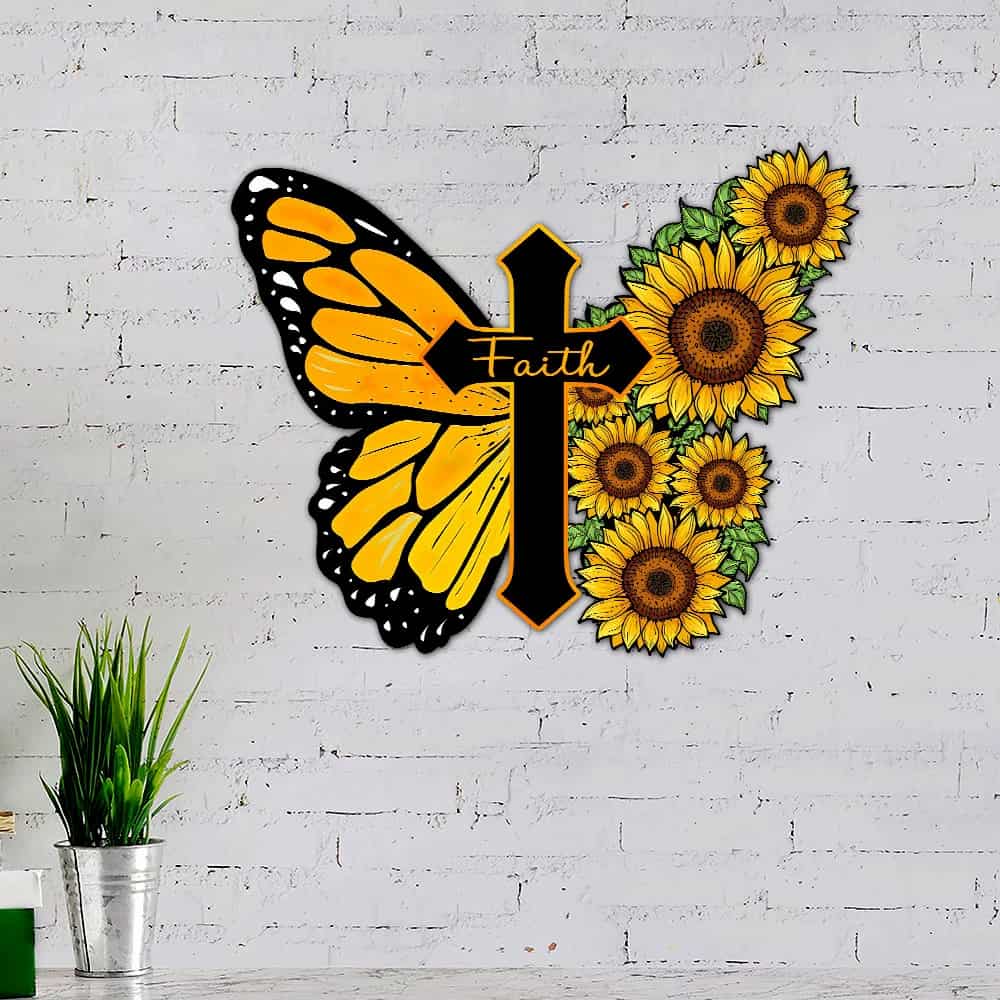 Butterfly Hanging Metal Sign