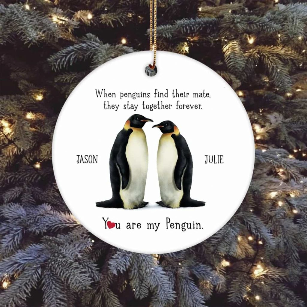 Love Couple Penguin Romantic Ornament