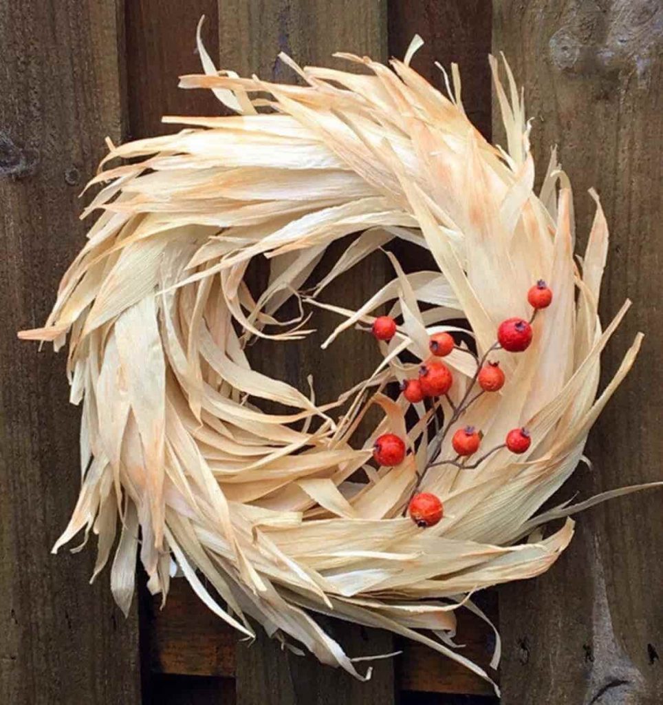 Corn Husk Wreath Door Decor