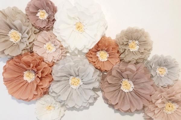 Crepe Paper Flowers Wall Decor