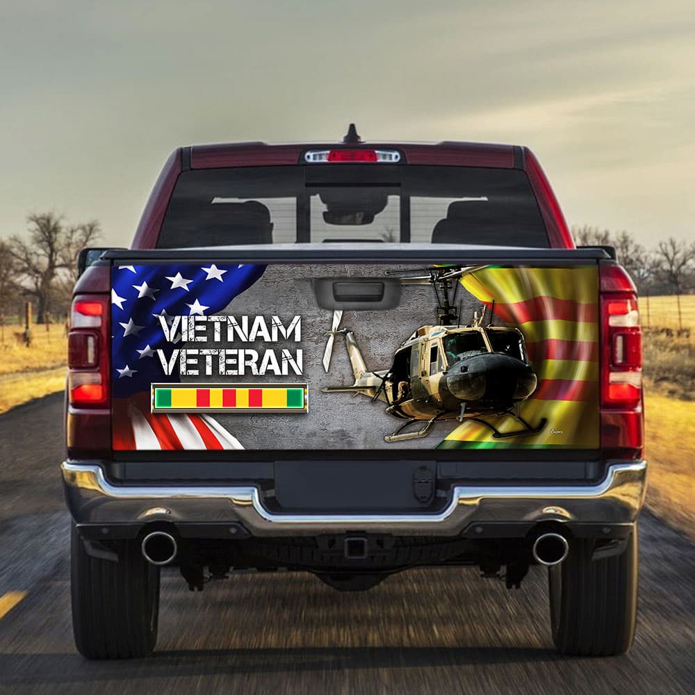 Huey Helicopter Vietnam War Memorial Truck Tailgate Decal Sticker Wrap