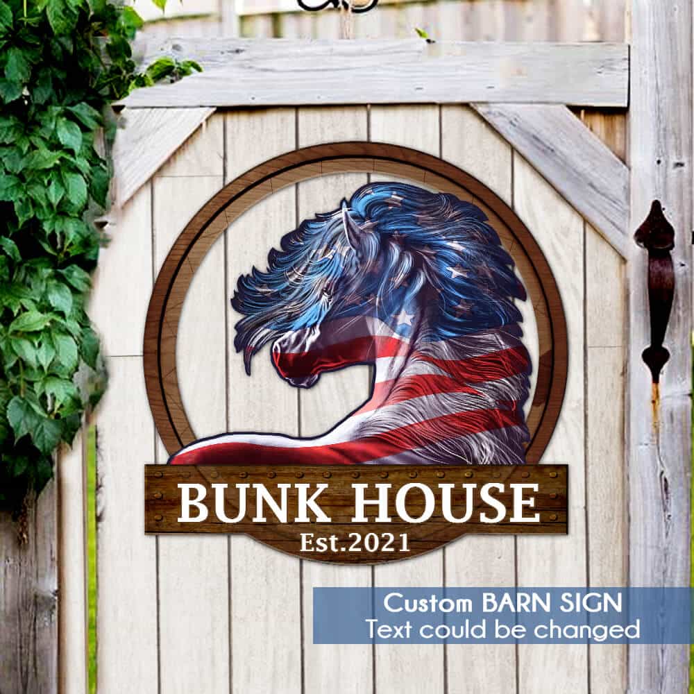 Personalized Metal Horse Signs Flagwix™ Hanging Metal Sign Horse Sign